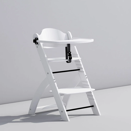 Beech Wood Baby High Chair with Tray and Adjustable Height
