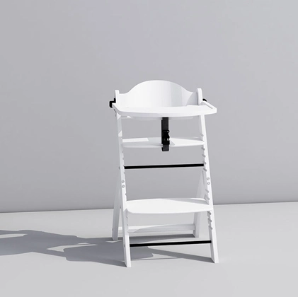 Beech Wood Baby High Chair with Tray and Adjustable Height