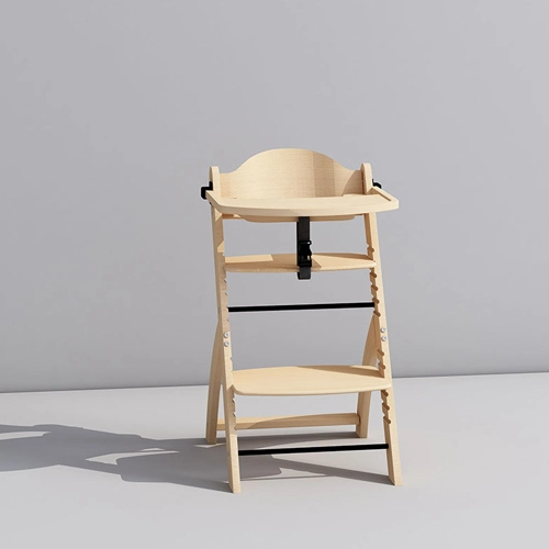 Beech Wood Baby High Chair with Tray and Adjustable Height