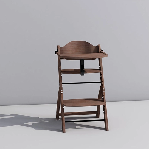 Beech Wood Baby High Chair with Tray and Adjustable Height