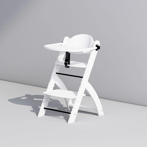 Beech Wood Baby High Chair with Tray and Adjustable Height