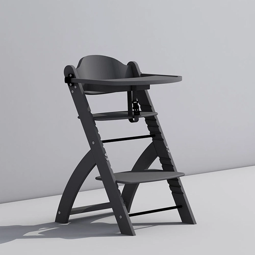 Beech Wood Baby High Chair with Tray and Adjustable Height