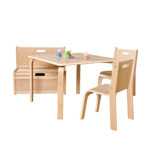 Bentwood Kids Furniture with 1 Table, 2 Chairs and 1 Bench
