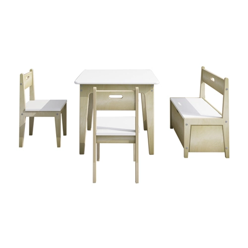 Baltic Birch Plywood Kids Seating Group with Storage Bench