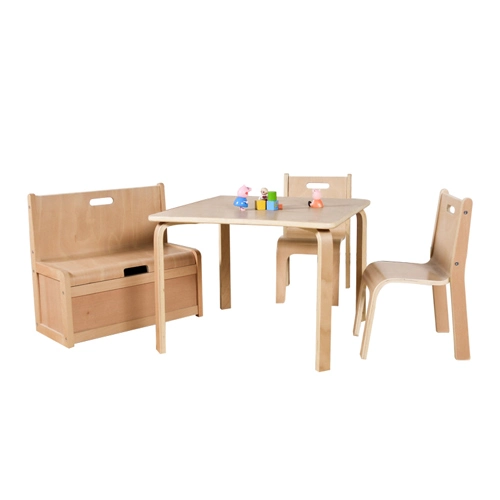 Bentwood Kids Furniture with 1 Table, 2 Chairs and 1 Bench
