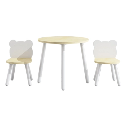 Cute Bear Chairs with Round Table for Kids Play