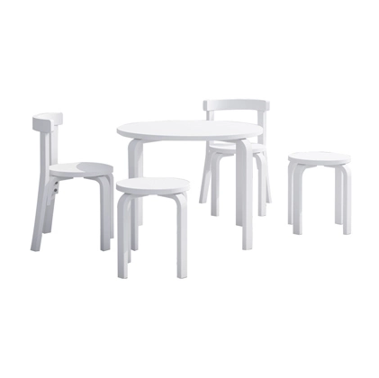 Kids Furniture Set with 2 Stools, 2 Chairs and 1 Table