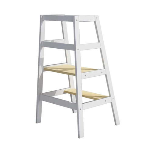 Simple and Stable Kids Learning Tower of Pine Wood