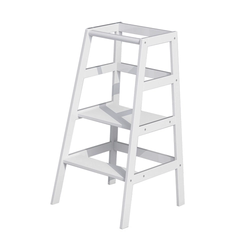 Simple and Stable Kids Learning Tower of Pine Wood