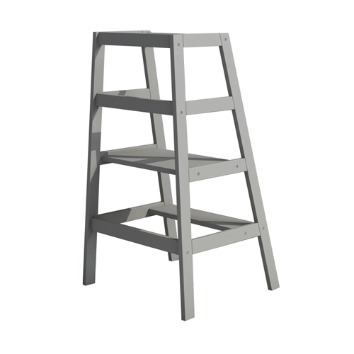 Simple and Stable Kids Learning Tower of Pine Wood