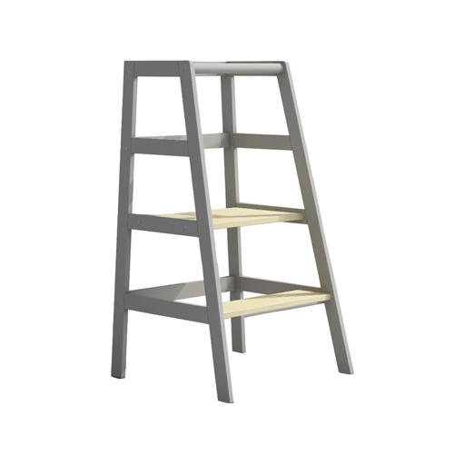 Simple and Stable Kids Learning Tower of Pine Wood