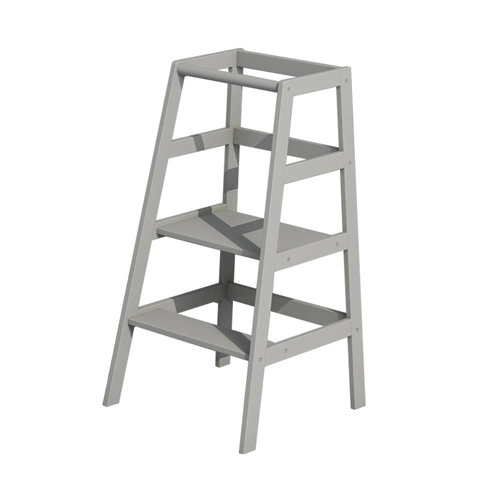 Simple and Stable Kids Learning Tower of Pine Wood