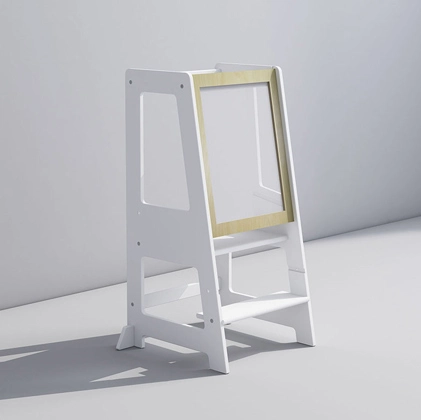 Functional Kids Wooden Stand Tower with Painting Board