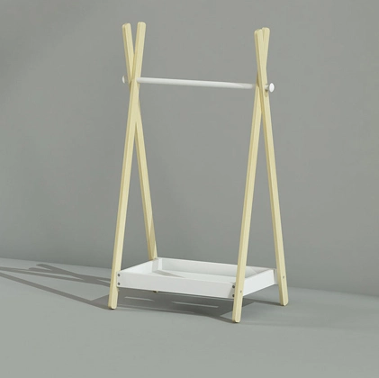 Wooden Children Dress Trolley Shelf with Storage Box