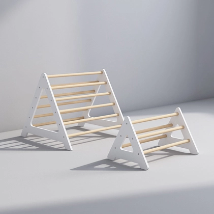 Wooden Triangle Toddler Climbing Frames A Set