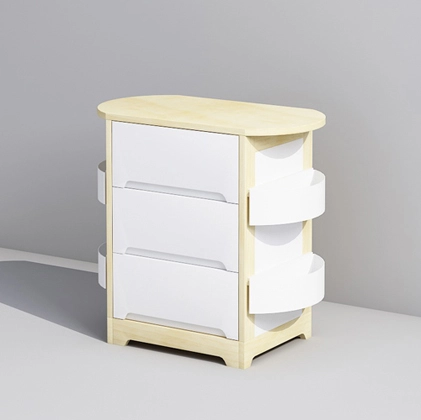 Baby Nursery Station with Drawers and Hanging Storage Boxes
