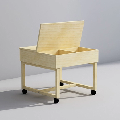 Kids Play Table on Wheels with Big Storage Units