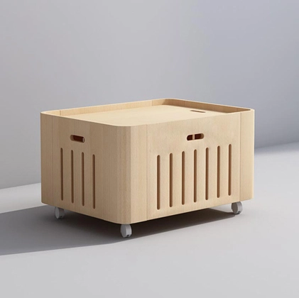 Rectangle Kids Play Table on Wheels with Large Storage Space