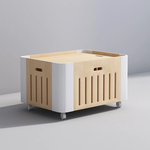 Rectangle Kids Play Table on Wheels with Large Storage Space