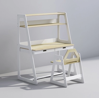 Kid Desk and Chair Set with Raise Stationery and Book Shelf