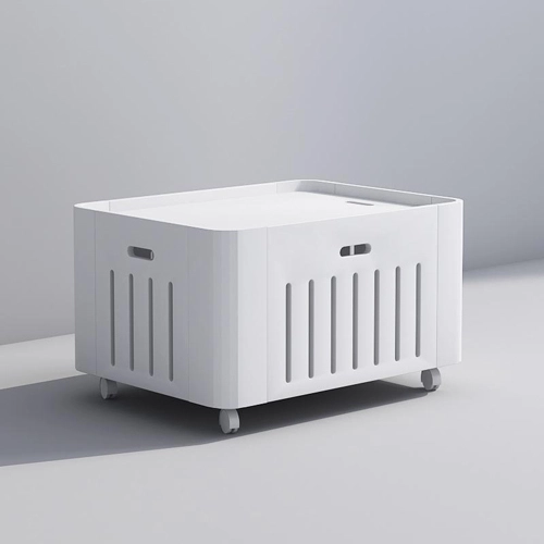 Rectangle Kids Play Table on Wheels with Large Storage Space