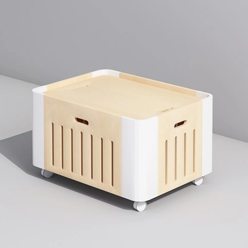 Rectangle Kids Play Table on Wheels with Large Storage Space