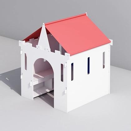 Kids Castle Style Children Play House with Fabric Roof