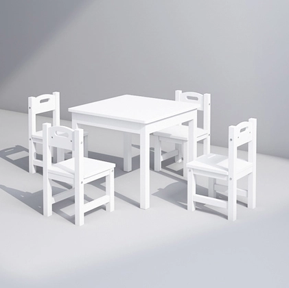Montessori Classroom Furniture Set with 1 Table and 4 Chairs