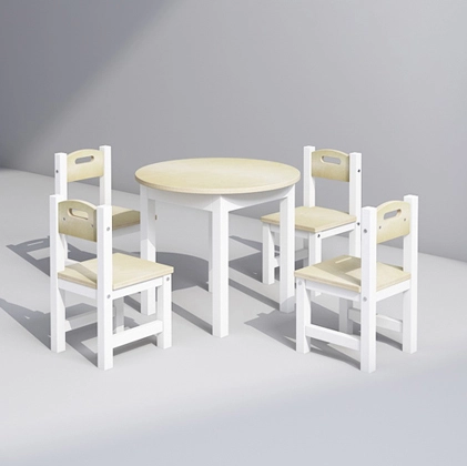 Kindergarten Furniture Set with 1 Table and 4 Chairs
