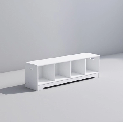 Preschool 4 Locker Unit for Kids Seating and Storing Shoes