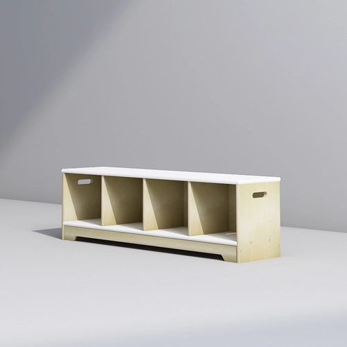 Preschool 4 Locker Unit for Kids Seating and Storing Shoes