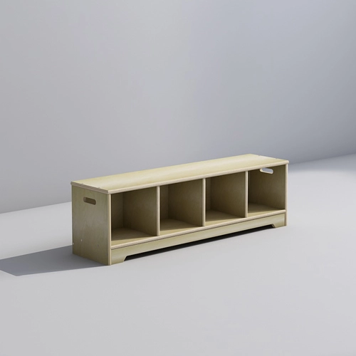 Preschool 4 Locker Unit for Kids Seating and Storing Shoes