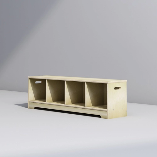 Preschool 4 Locker Unit for Kids Seating and Storing Shoes