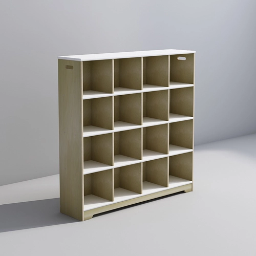 Kid 16 Locker Shelf Unit for Preschool and Kindergarten Use