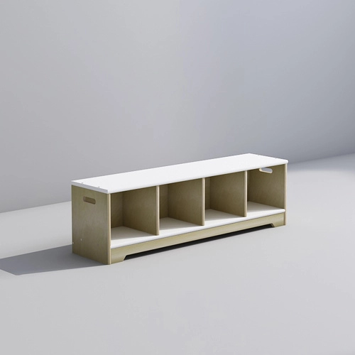 Preschool 4 Locker Unit for Kids Seating and Storing Shoes