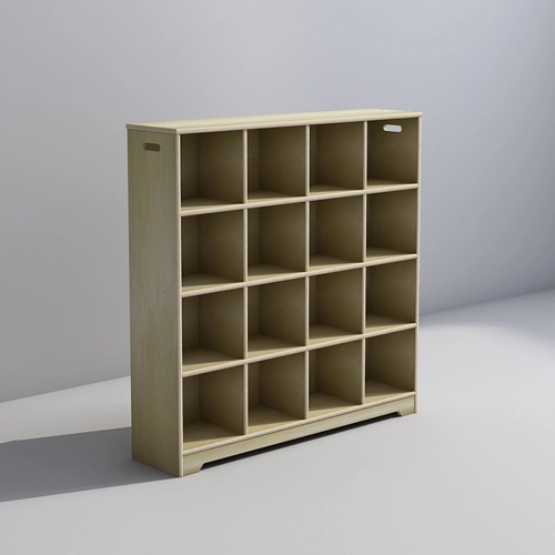 Kid 16 Locker Shelf Unit for Preschool and Kindergarten Use