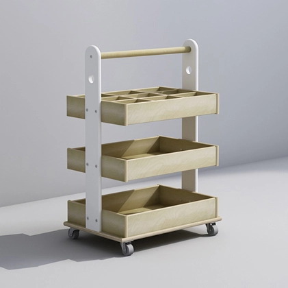 Kindergarten Art and CraftTrolley on Wheels for Classroom Use